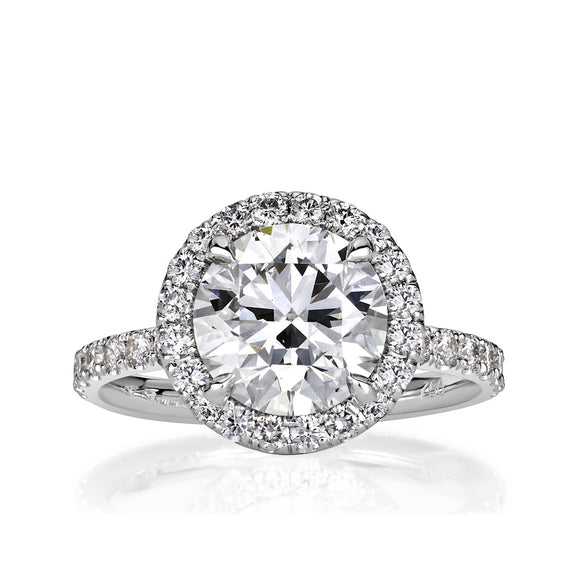 Diamond Pavé Halo Engagement Ring