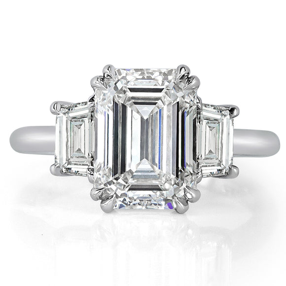 Trapezoid Cut Three-Stone Engagement Ring