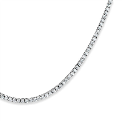 8.51ct Round Brilliant Cut Diamond Tennis Necklace in 14k White Gold