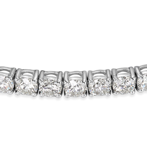 10.25ct Round Brilliant Cut Diamond tennis Bracelet in 18k White Gold at 7"