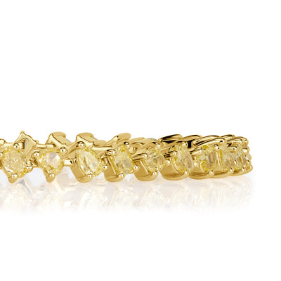 7.21ct Fancy Yellow Diamond Tennis Bracelet in 18K Yellow Gold