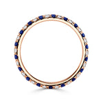 0.71ct Sapphire and Diamond Eternity Band in 18K Rose Gold