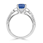 2.00ct Cushion Cut Blue Sapphire Engagement Ring