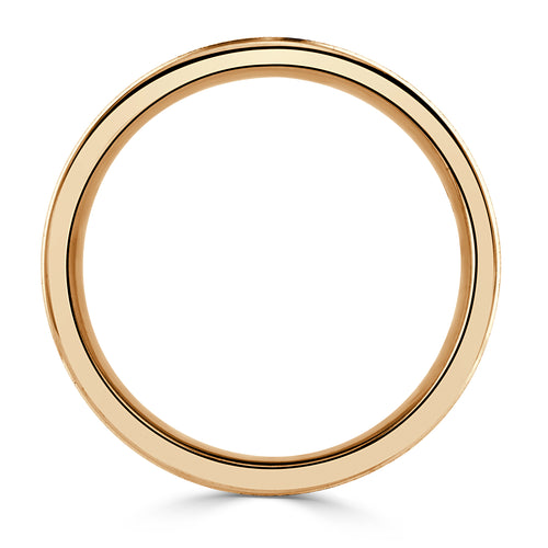 Men's Step Edge Stone Finished Wedding Band in 14K Yellow Gold 6mm