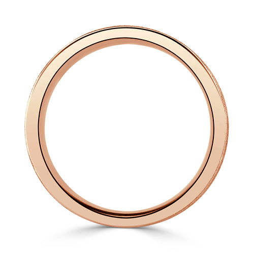 Men's Gooved Stone Finished Wedding Band in 14k Rose Gold 6mm