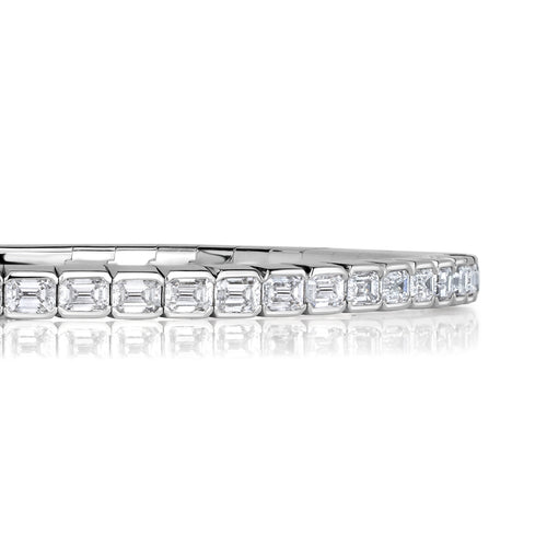 5.89ct Emerald Cut Diamond Stretch Bracelet in 18K White Gold