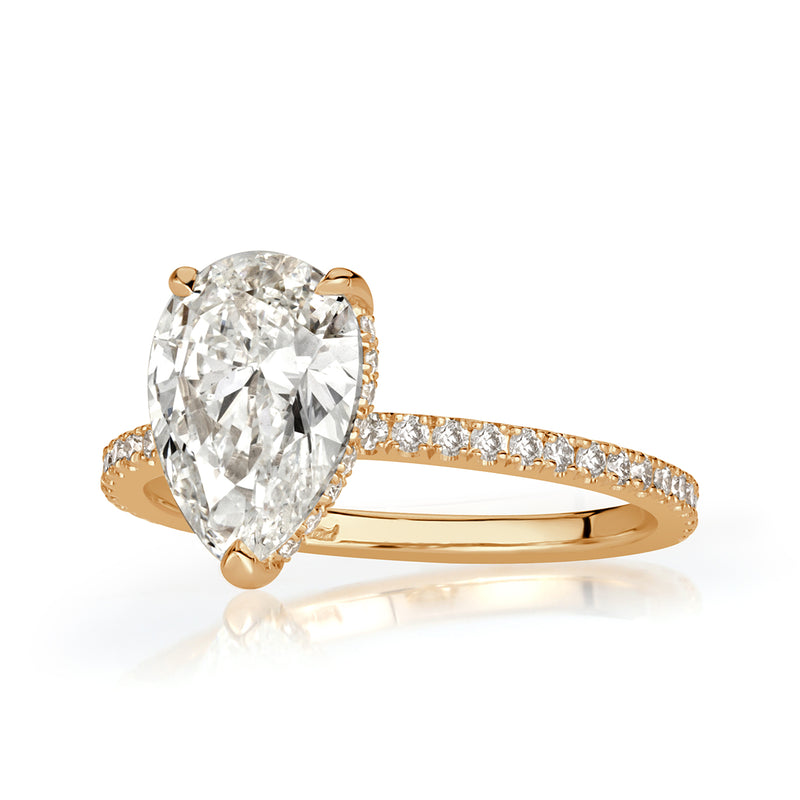 2.88ct Pear Shaped Diamond Engagement Ring