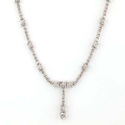 6.48ct Princess Cut Diamond Necklace