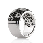2.55ct Black and White Round Diamond Ring Masterpiece