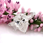 5.38ct Pear Shaped Diamond Engagement Ring