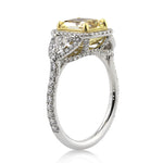 3.38ct Fancy Yellow Radiant Cut Diamond Engagement Ring