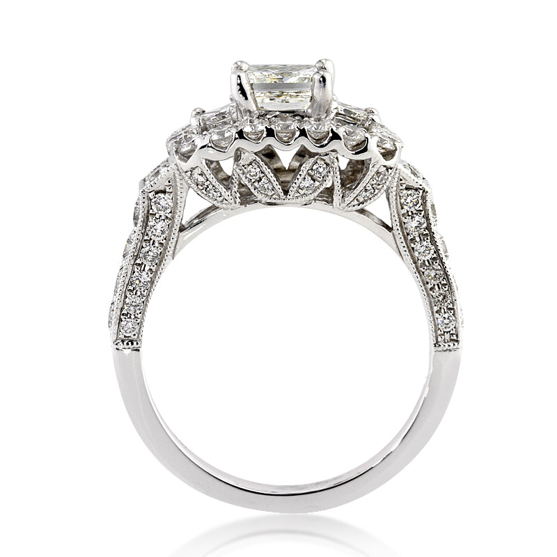 2.59ct Princess Cut Diamond Engagement Ring