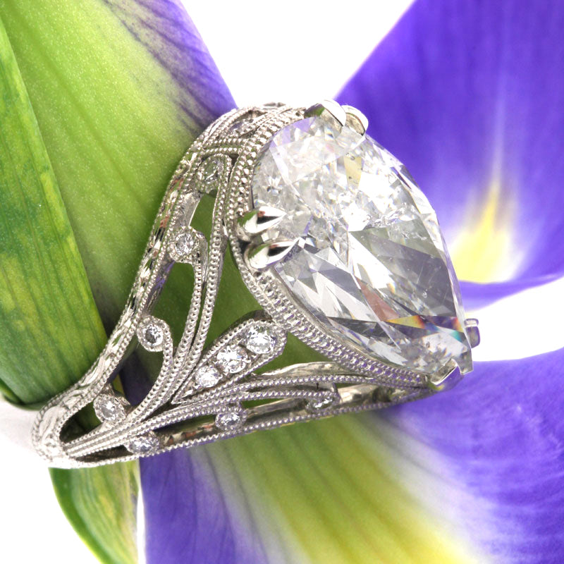 5.57ct Pear Shape Diamond Engagement Ring