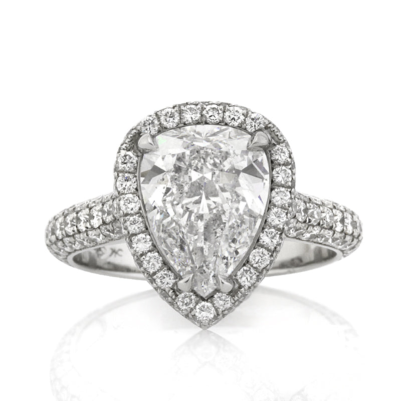 3.90ct Pear Shaped Diamond Engagement Ring