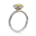 1.91ct Fancy Intense Yellow Cushion Cut Diamond Engagement Ring