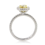 1.91ct Fancy Intense Yellow Cushion Cut Diamond Engagement Ring