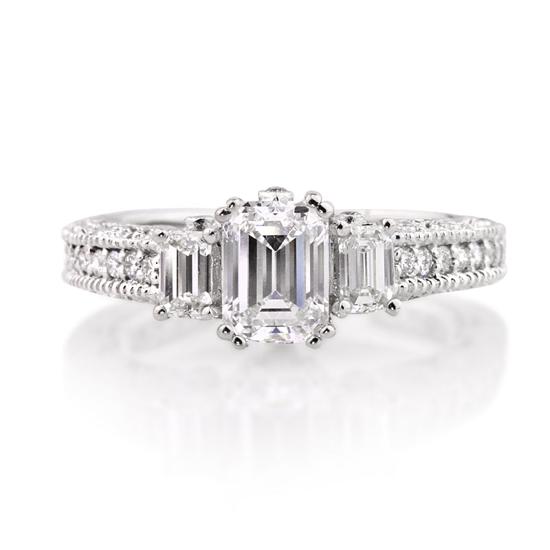 1.91ct Emerald Cut Diamond Engagement Ring