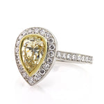 2.50ct Fancy Yellow Pear Shaped Diamond Engagement Ring