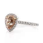 1.85ct Fancy Light Yellow Brown Pear Shaped Diamond Engagement Ring