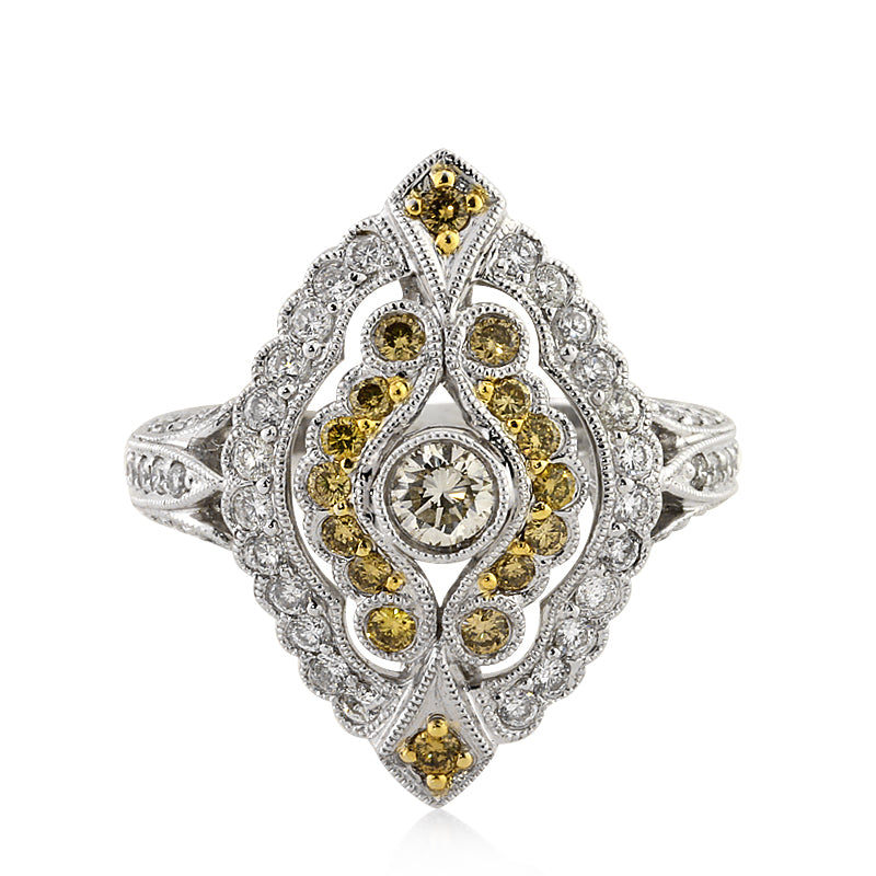 Yellow diamond right hand ring Clearance