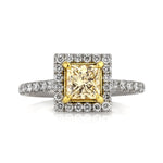 1.67ct Fancy Light Brown Yellow Princess Cut Diamond Engagement Ring