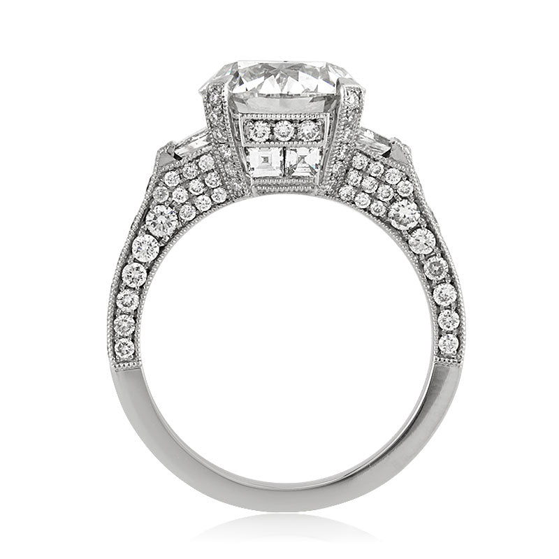 5.60ct Antique European Round Cut Diamond Engagement Ring