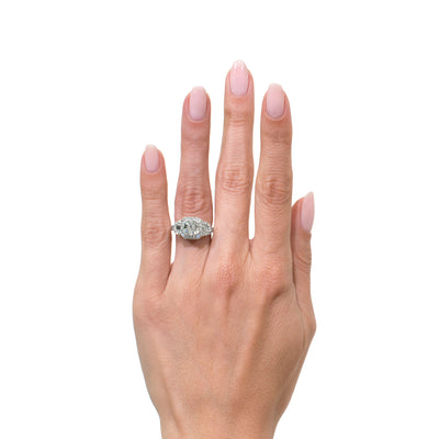3.24ct Old Mine Cut Diamond Engagement Ring