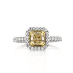 1.60ct Fancy Yellow Radiant Cut Diamond Engagement Ring