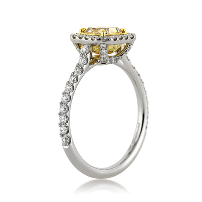 1.60ct Fancy Yellow Radiant Cut Diamond Engagement Ring
