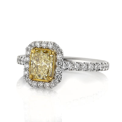 1.50ct Fancy Yellow Radiant Cut Diamond Engagement Ring