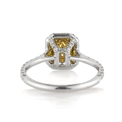 1.50ct Fancy Yellow Radiant Cut Diamond Engagement Ring