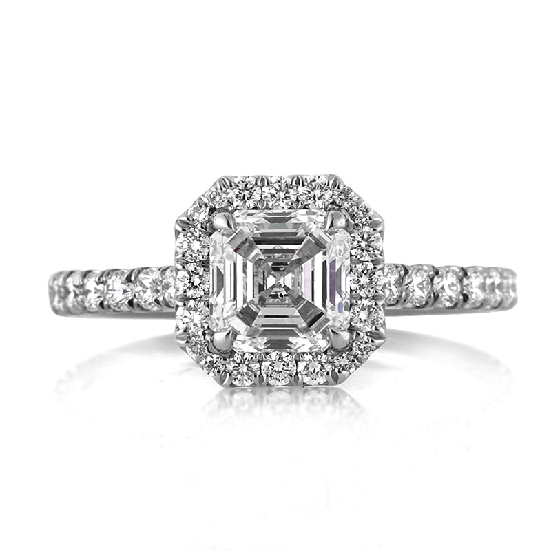 1.95ct Asscher Cut Diamond Engagement Ring