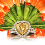 3.05ct Fancy Yellow Heart Shaped Diamond Engagement Ring