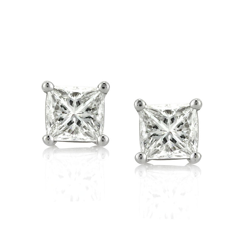 1.45ct Princess Cut Diamond Stud Earrings