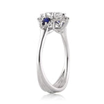 1.66ct Marquise Cut Diamond and Sapphire Engagement Ring