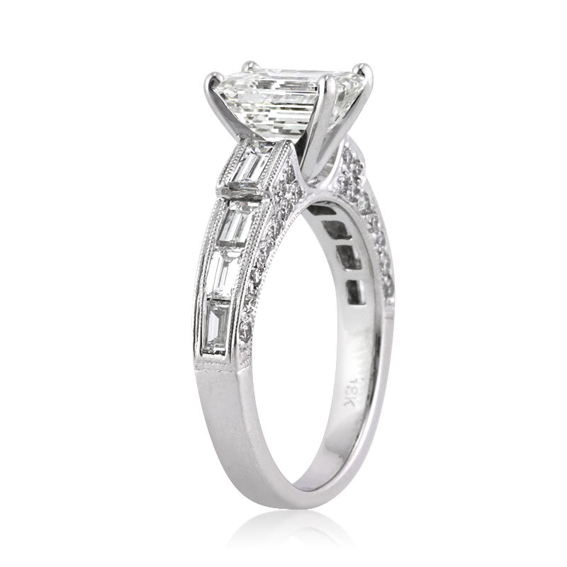 2.51ct Emerald Cut Diamond Engagement Ring