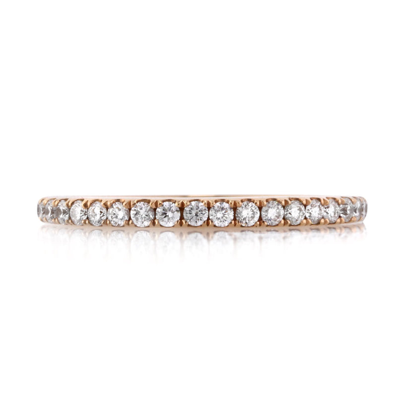 0.30ct Round Brilliant Cut Diamond Micropave Wedding Band in 14k Rose Gold
