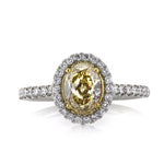 1.80ct Fancy Yellow Oval Cut Diamond Engagement Ring