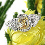 2.03ct Fancy Yellow Oval Cut Diamond Engagement Ring