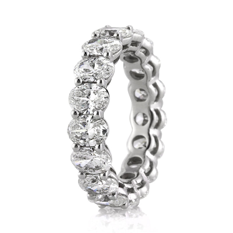 5.40ct Oval Cut Diamond Eternity Band in 18k White Gold