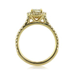 1.50ct Fancy Light Yellow Cushion Cut Diamond Engagement Ring