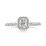 0.91ct Radiant Cut Diamond Engagement Ring