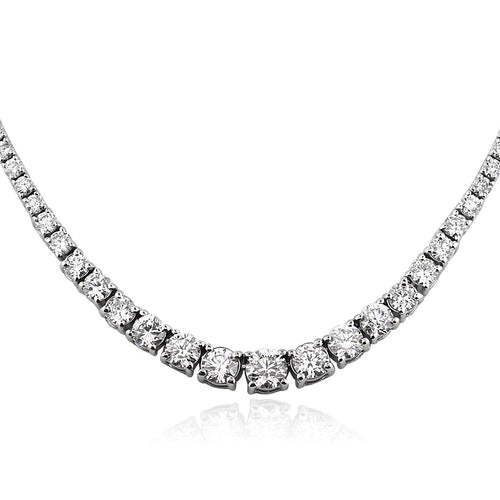 5.35ct Round Brilliant Cut Diamond Tennis Necklace in 18k White Gold