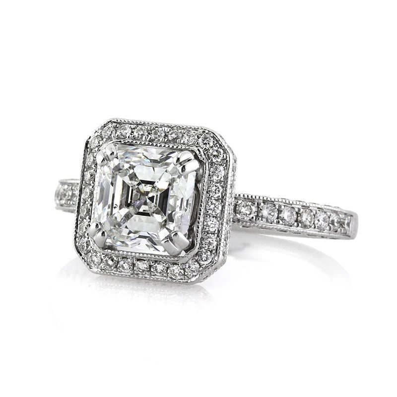 2.60ct Asscher Cut Diamond Engagement Ring