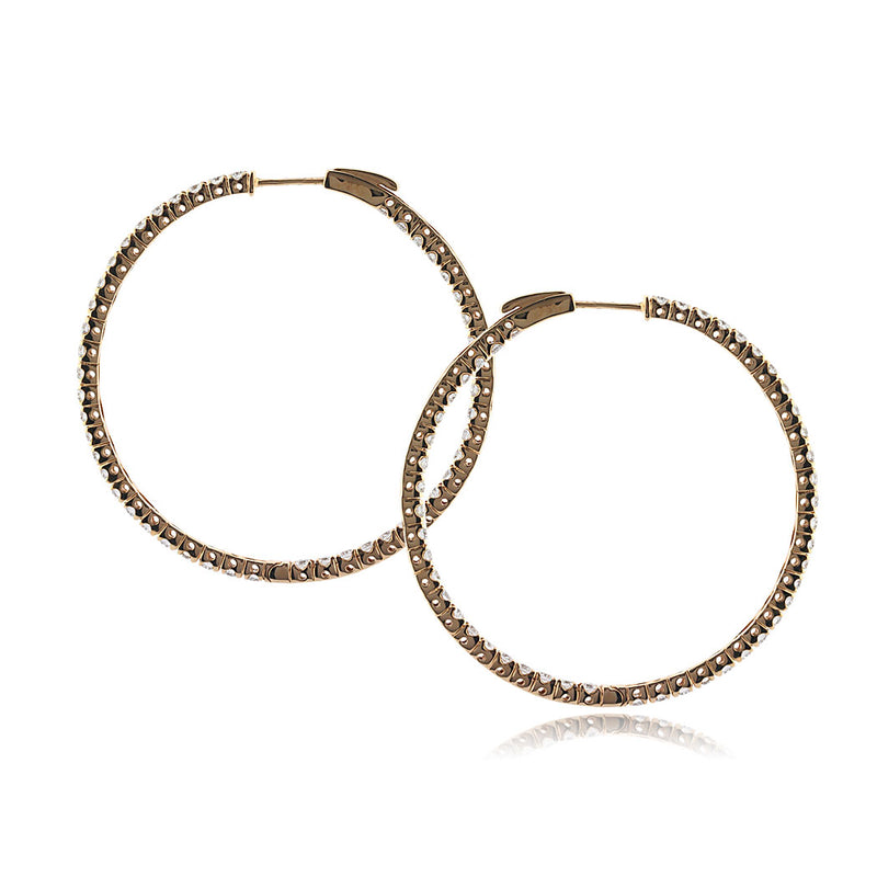 4.65ct Round Brilliant Cut Diamond Hoop Earrings in 14k Rose Gold