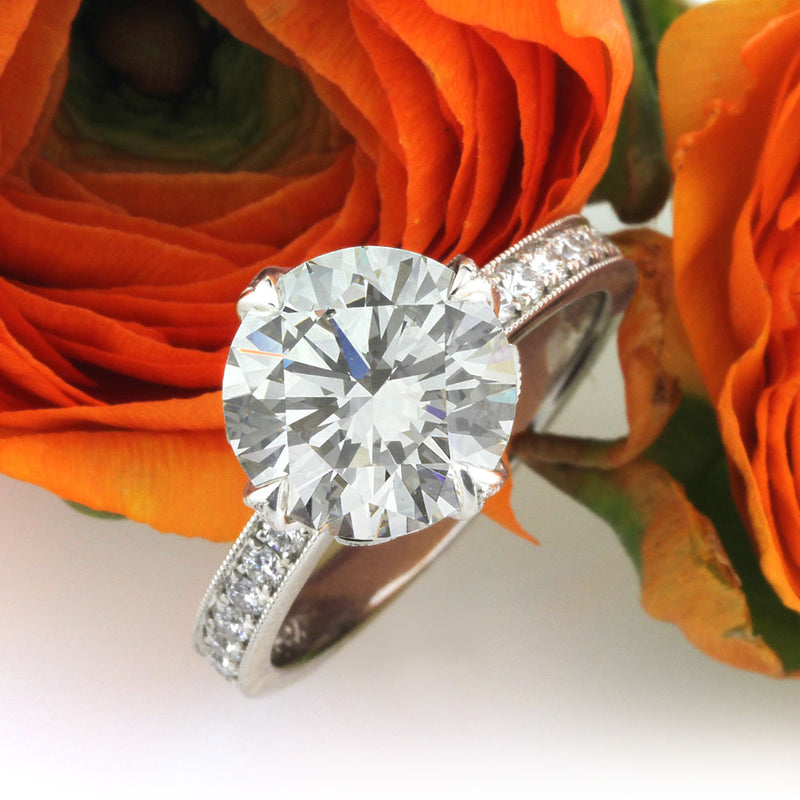 4.09ct Round Brilliant Cut Diamond Engagement Ring