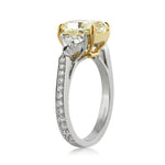 3.78ct Fancy Light Yellow Radiant Cut Diamond Engagement Ring