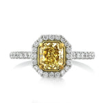 1.76ct Fancy Yellow Radiant Cut Diamond Engagement Ring