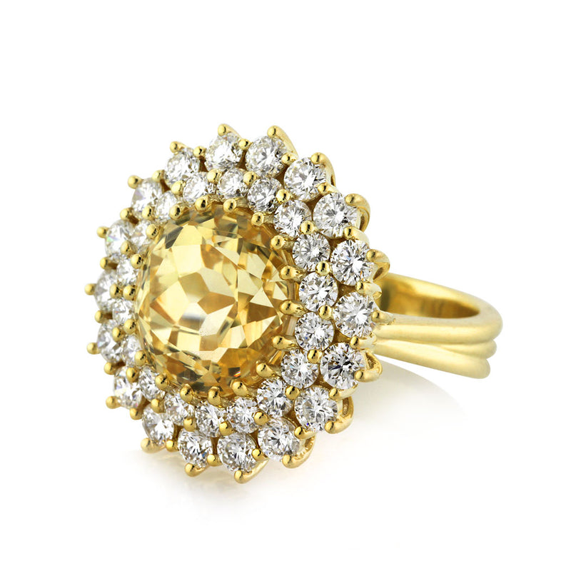 16.79ctw Natural Yellow Sapphire and Diamond Ring