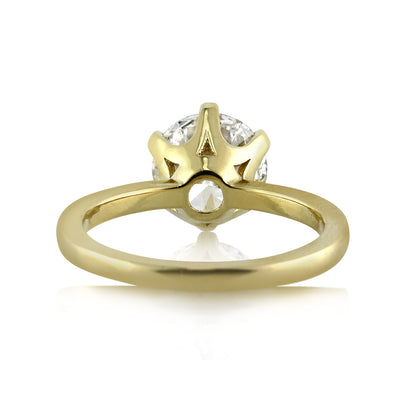 2.00ct Round Brilliant Cut Diamond Solitaire Engagement Ring in 18k Yellow Gold